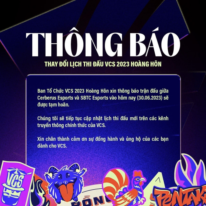 Ban tổ chức VCS ra quyết định bất ngờ về trận đấu của SE 298316