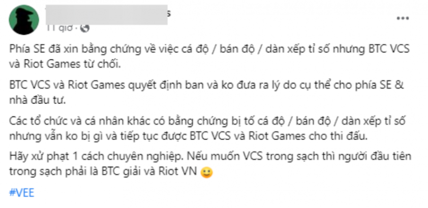 Đội tuyển eSports đông fan nhất nhì Việt Nam bán độ 312806