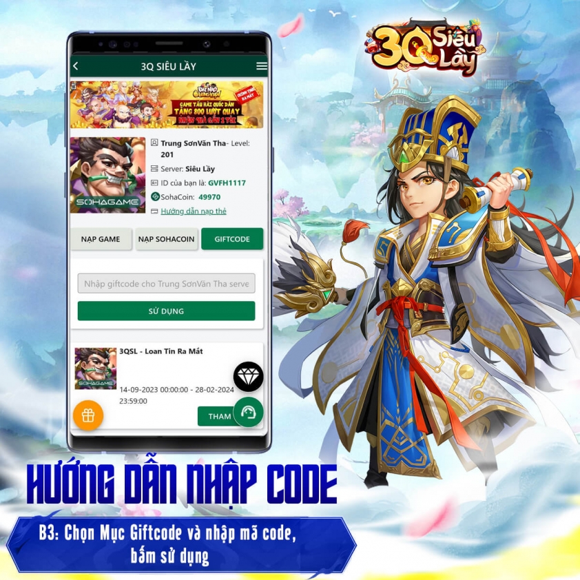 Code 3Q Siêu Lầy mới nhất và cách nhập 329756