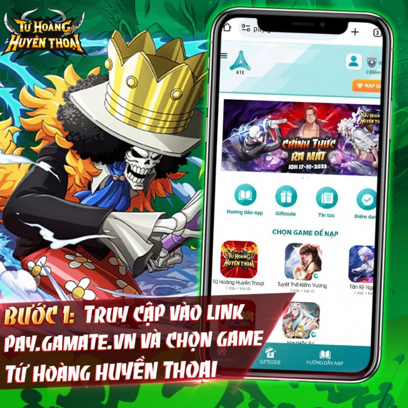 Code Tứ Hoàng Huyền Thoại mới nhất và cách nhập 343666