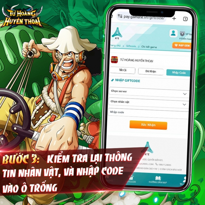 Code Tứ Hoàng Huyền Thoại mới nhất và cách nhập 343668