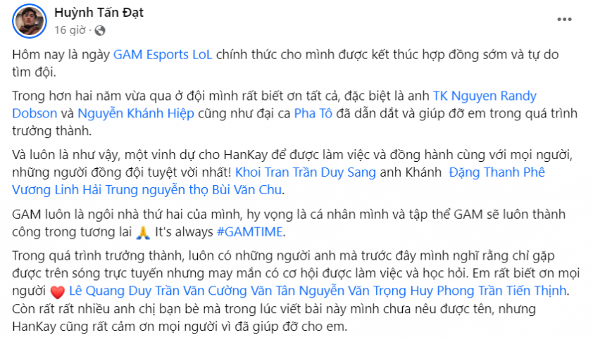 HLV Hankay rời GAM Esports, muốn đến LCS và LEC 353440