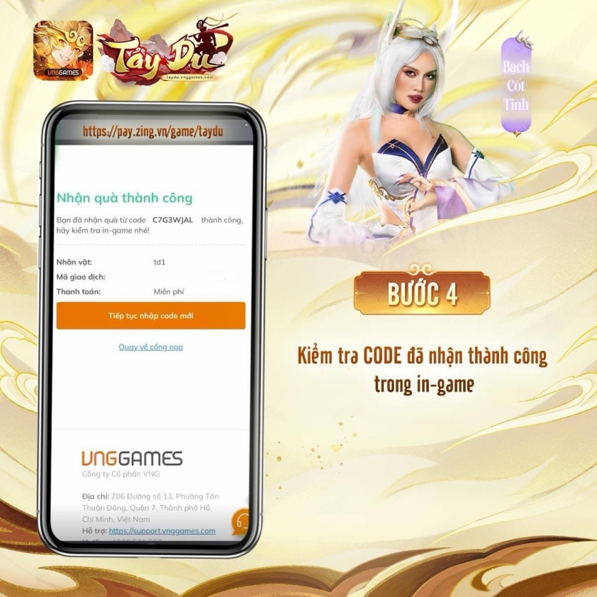 Code Tây Du VNG Đại Náo Tam Giới mới nhất và cách nhập 356784
