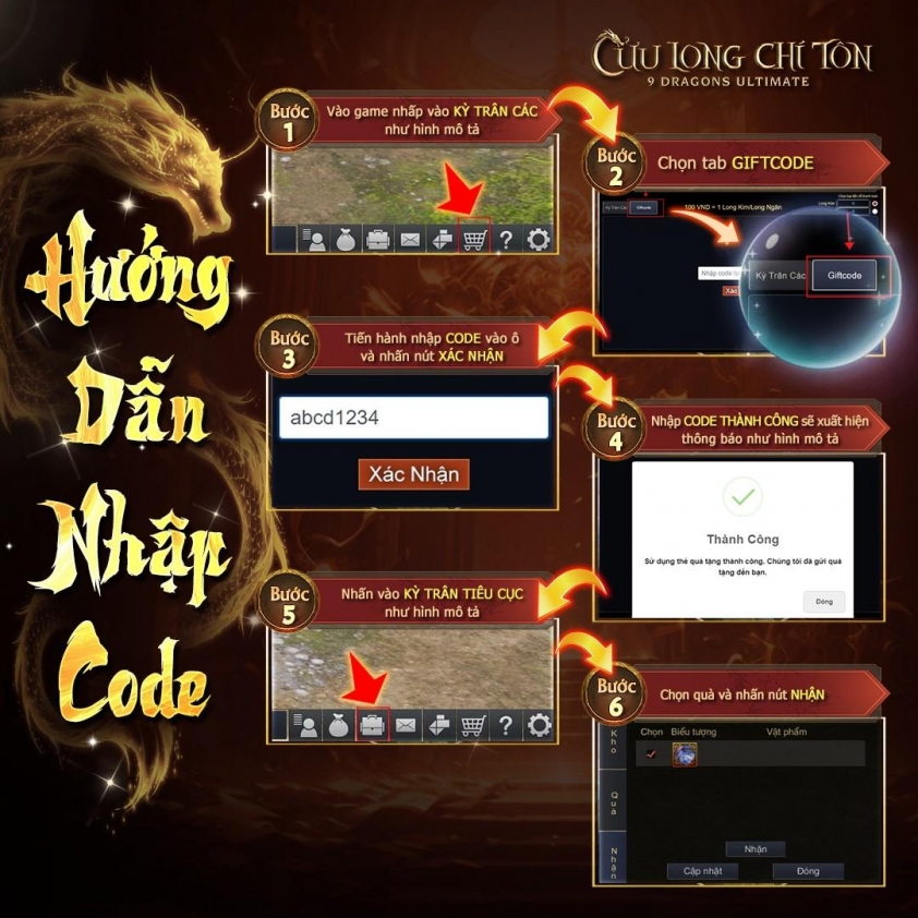 Code Cửu Long Chí Tôn mới nhất và cách nhập 505683