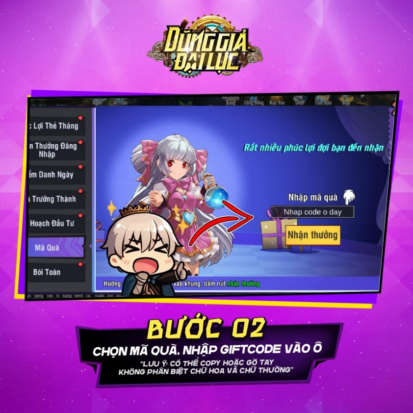 Code Dũng Giả Đại Lục VGP mới nhất và cách nhập 564814