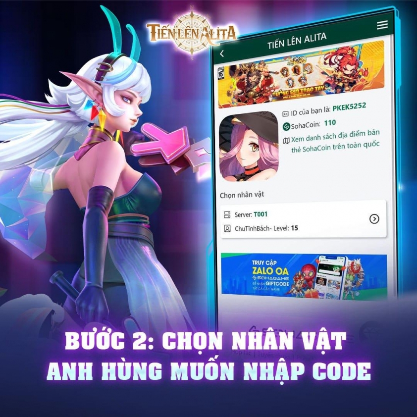 Code Tiến Lên Alita mới nhất và cách nhập 564805