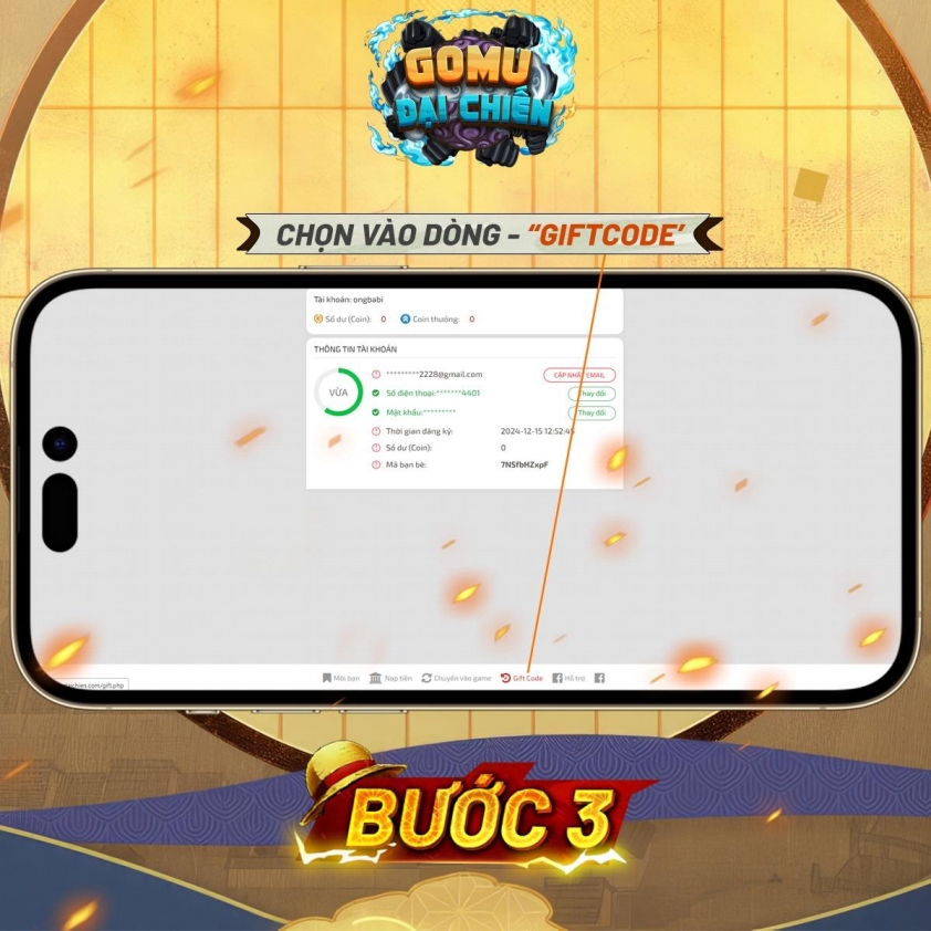 Code GOMU Đại Chiến mới nhất và cách nhập 570599