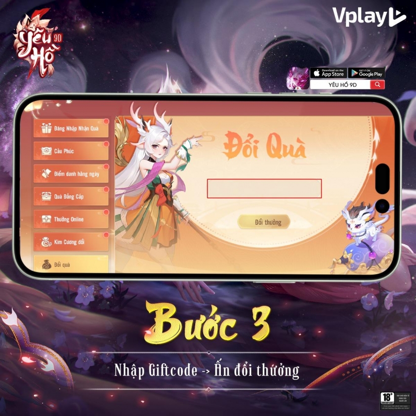 Code Yêu Hồ 9D mới nhất 08/2025 và cách nhập 648189