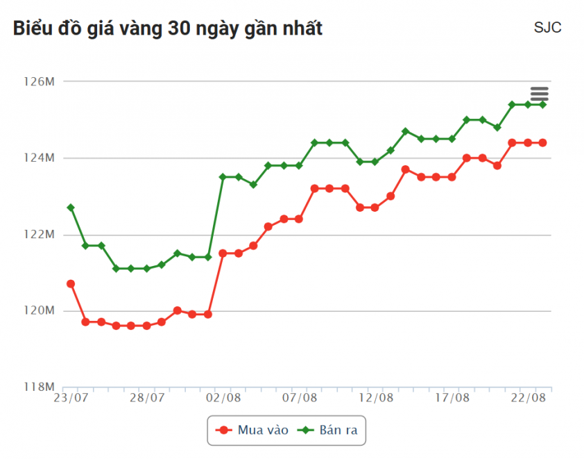 Giá vàng hôm nay sáng 23/8: Tăng mạnh nhờ kỳ vọng FED giảm lãi suất 690282
