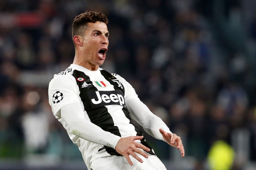 Màn ăn mừng kinh điển của Ronaldo trước Atletico Madrid. Tuy nhiên, đang tiếc rằng anh sẽ không góp mặt trong trận đấu này. Ảnh: internet