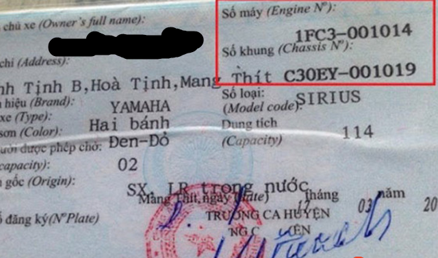 Hướng dẫn kiểm tra số khung xe máy Yamaha nằm trong diện triệu hồi 601553