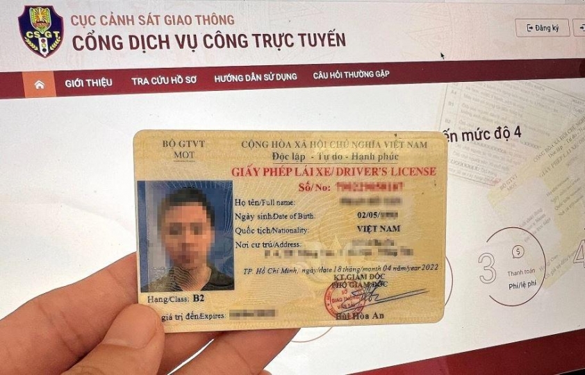 Hướng dẫn đổi Giấy phép Lái xe B1, B2 sang C1 trực tuyến 611858