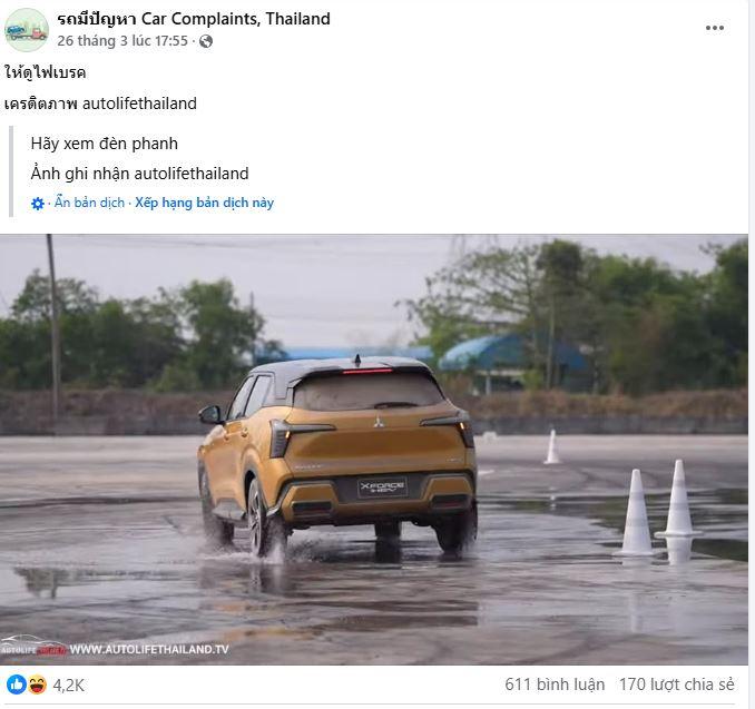 Mitsubishi Xforce 2025 gây tranh cãi tại Thái Lan vì thiết kế đèn phanh