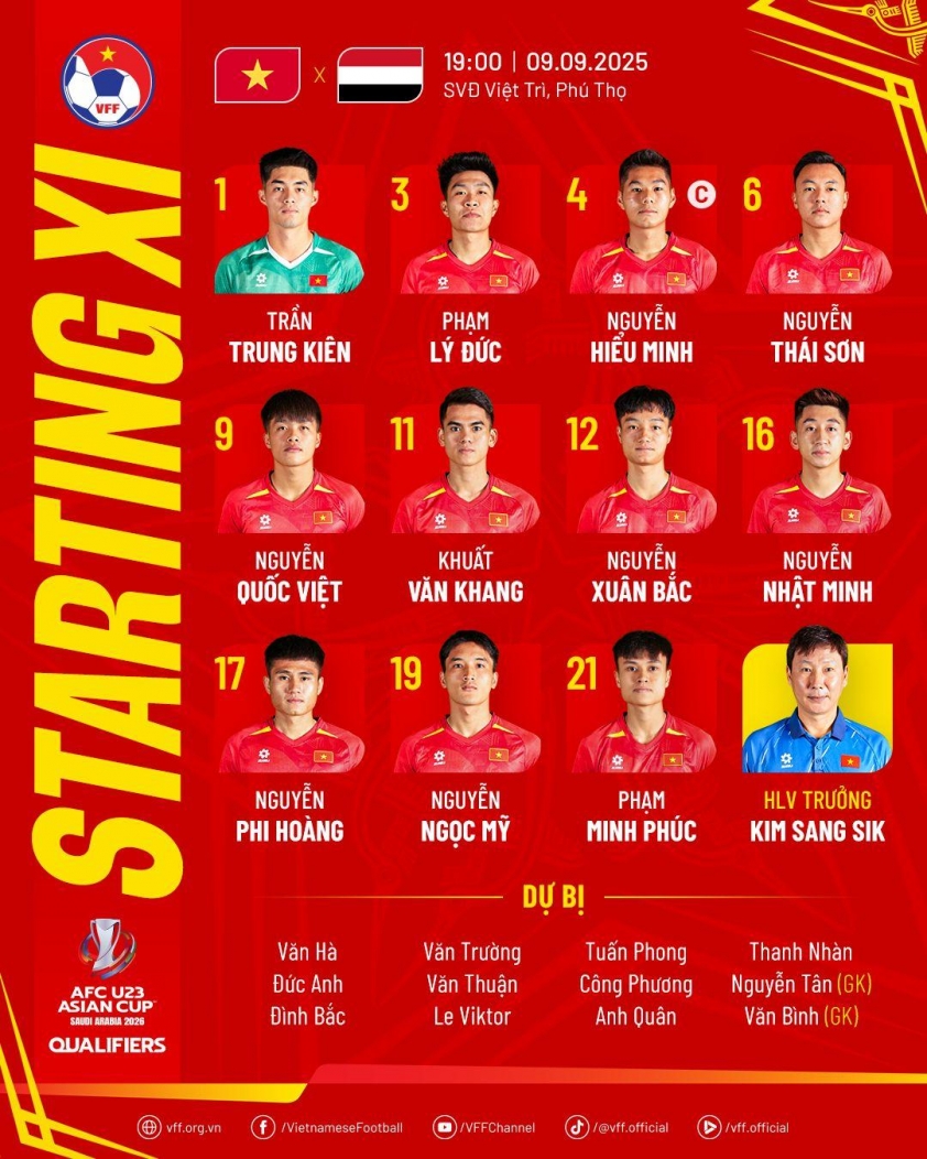 Trực tiếp U23 Việt Nam vs U23 Yemen, 19h00 hôm nay 9/9 701222