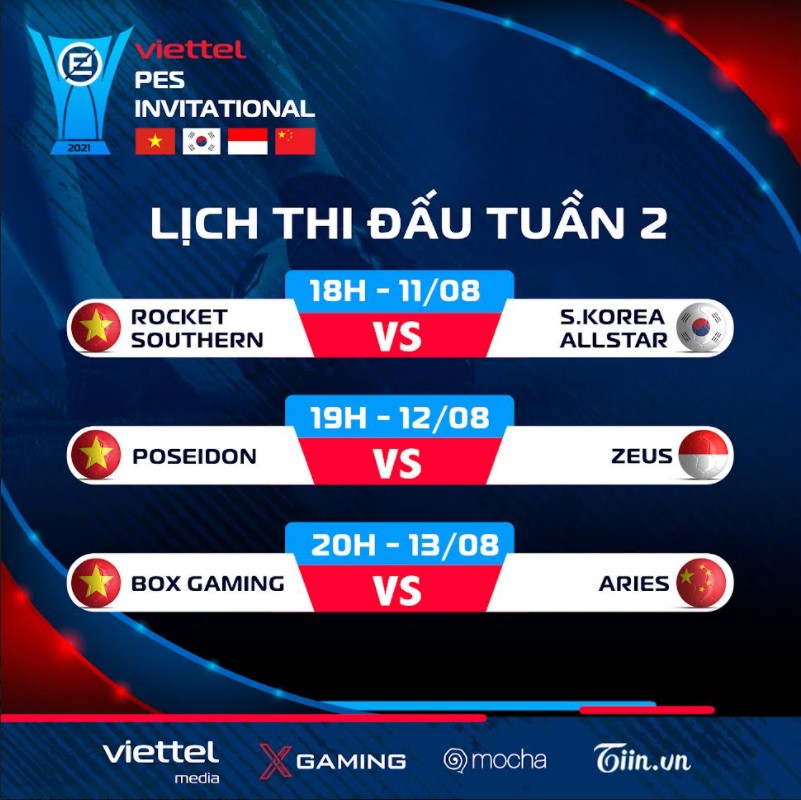 Lịch thi đấu Viettel Pes Invitational Tuần 2 68162