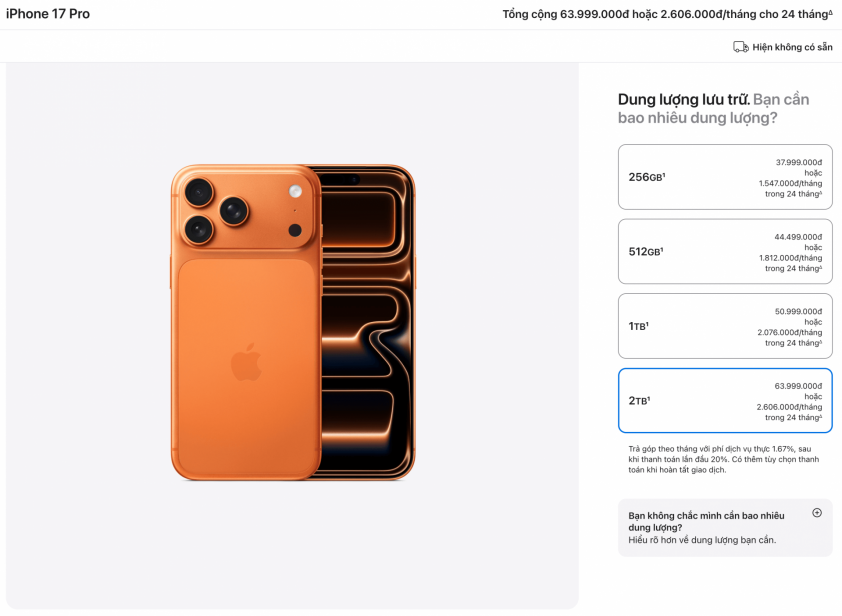 iPhone 17 Pro Max bản cao nhất giá hơn 60 triệu đồng tại Việt Nam 701591