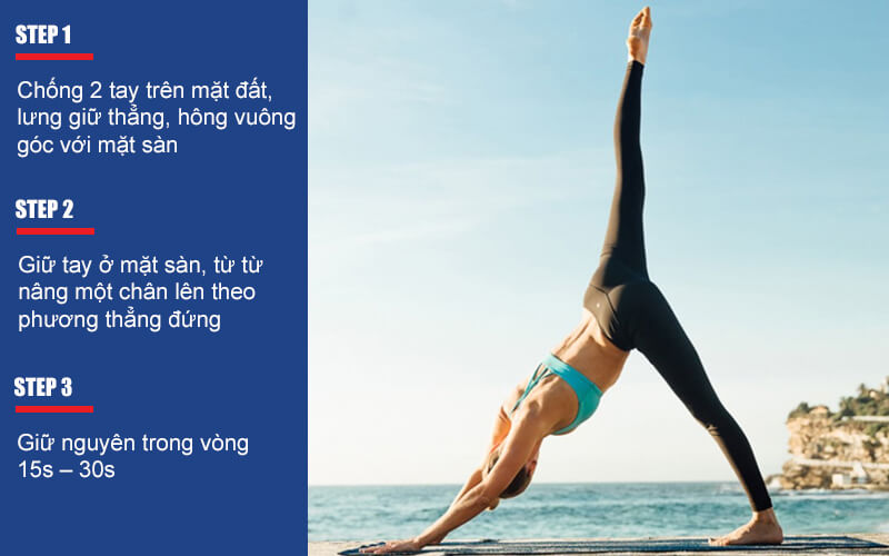 bài tập tăng chiều cao tư thế Three Legged Downward Dog