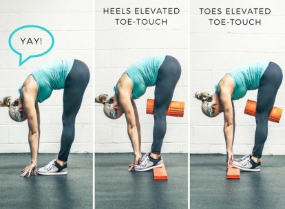 Foam Roller Toe Touch