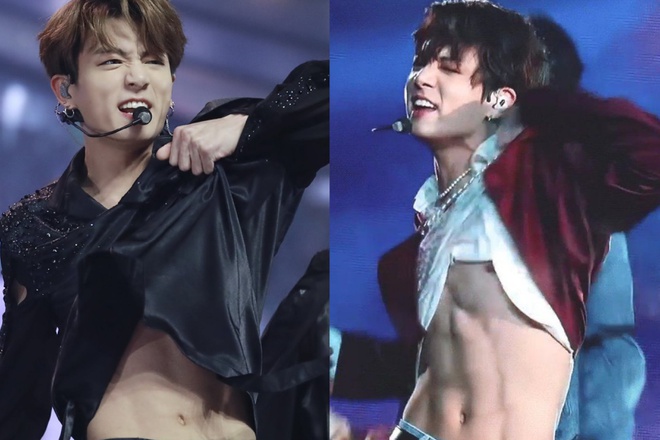 Jungkook BTS khoe cơ bụng 6 múi
