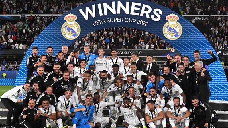 Real Madrid vô địch siêu cúp Châu Âu mùa giải 2021/22. Ảnh: Internet.