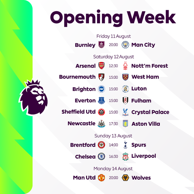 Lịch thi đấu vòng 1 Ngoại hạng Anh 2023/24: Chelsea đại chiến Liverpool, MU và Man City dễ thở 292543
