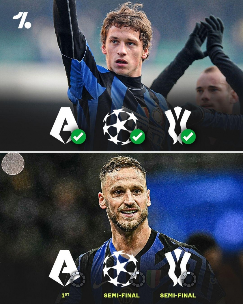 Marko Arnautović có thể hoàn thành cú đúp ăn ba cùng Inter sau khi làm đã được điều này ở mùa giải 2009/10. Nguồn: Onefootball.