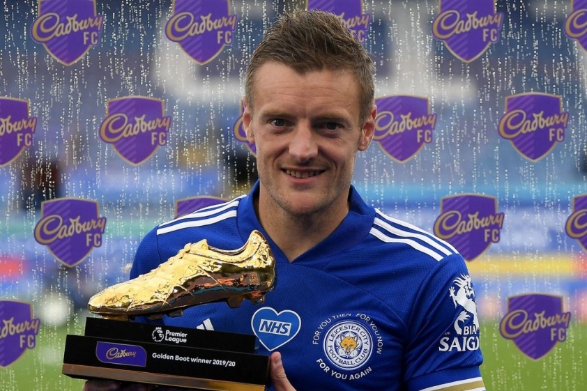 Vardy cùng danh hiệu Chiếc giày vàng NHA 2019/20 (Nguồn: Trang chủ CLB)