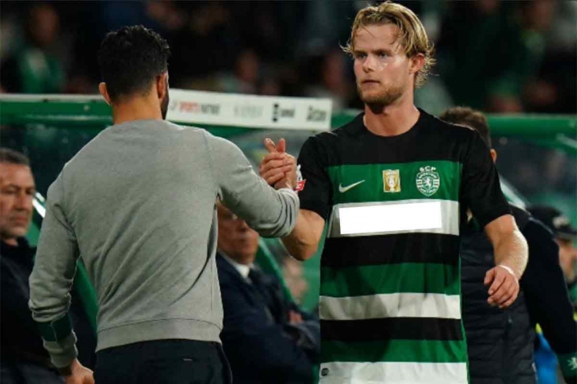 Amorim và Hjulmand từng rất thân thiết khi còn ở Sporting Lisbon (Ảnh: Theatre of Dreams).