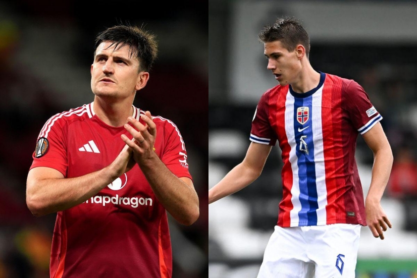 Helland được coi là phương án thay thế dài hạn cho Harry Maguire (Ảnh: The Sun).