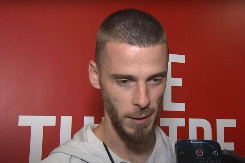 De Gea trả lời phỏng vấn sau trận đấu (Ảnh: The Mirror).