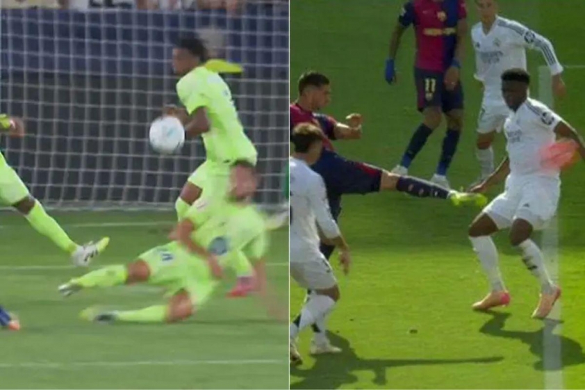 Pedri so sánh pha bóng chạm tay của Balde với Tchouaméni của Real Madrid (Ảnh: MARCA).