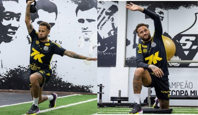 Neymar nổ lực tập luyện trong phòng gym (Ảnh: Instagram)