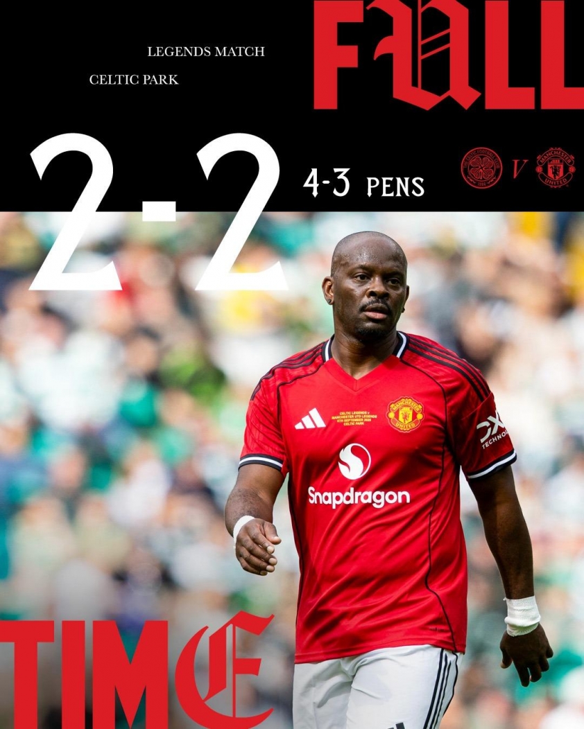 Các huyền thoại Celtic là bên giành chiến thắng sau cùng sau loạt luân lưu cân não (Ảnh: Manchester United).