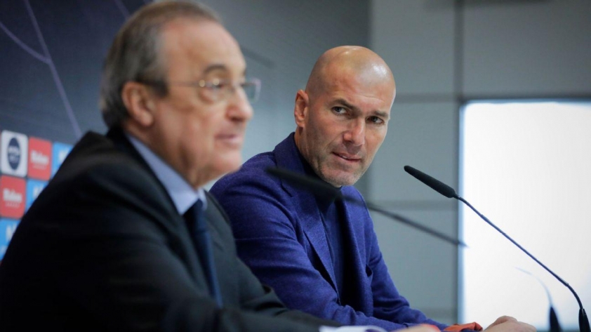Zidane không đồng tình với kế hoạch mua bán cầu thủ của chủ tịch Perez. (Ảnh: ESPN)