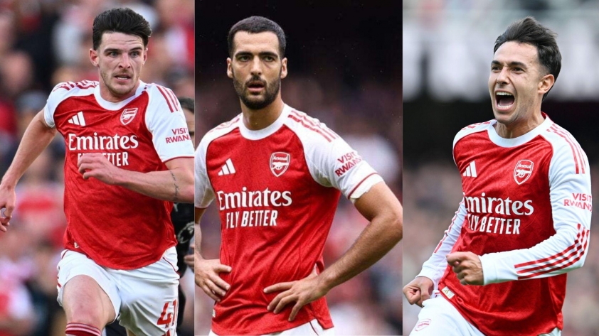 Bộ ba tiền vệ của Arteta. (Ảnh: Goal)