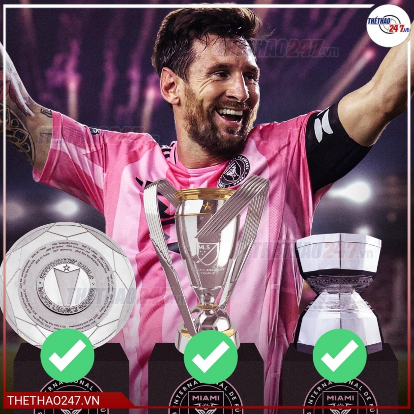 Kể từ khi Messi đến, Inter Miami đã giành được 3 danh hiệu.