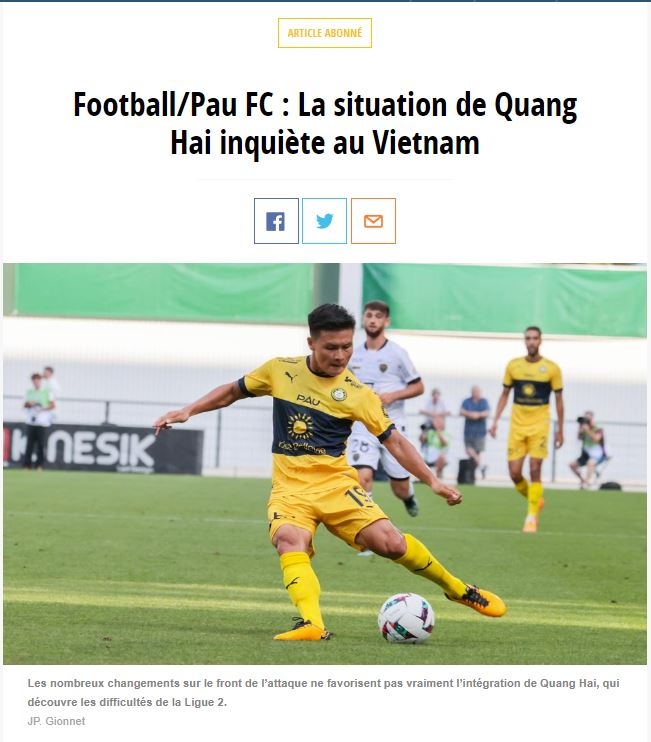 Báo Pháp: ‘Quang Hải đang đi lùi khiến CĐV quay lưng với Pau FC’ 184556