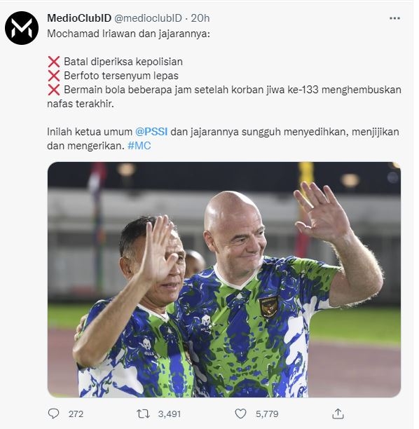 Chủ tịch FIFA và LĐBĐ Indonesia khiến dư luận xứ vạn đảo phẫn nộ 205574