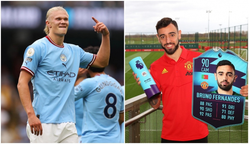 Haaland nhận vinh dự đầu tiên tại Man City, sánh vai cùng Bruno Fernandes 188422