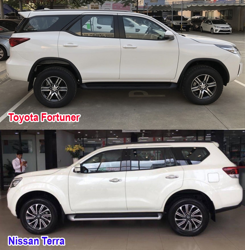 So sánh kích thước Toyota Fortuner và Nissan Terra
