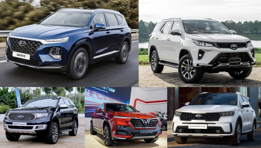 Top 5 xe SUV 7 chỗ bán chạy nhất tháng 3/2021