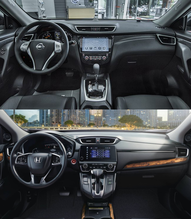 Nội thất Nissan X-Trail 2021 và Honda CR-V 2021