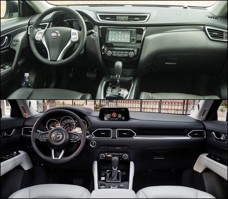 Nội thất Nissan X-Trail và Mazda CX-5