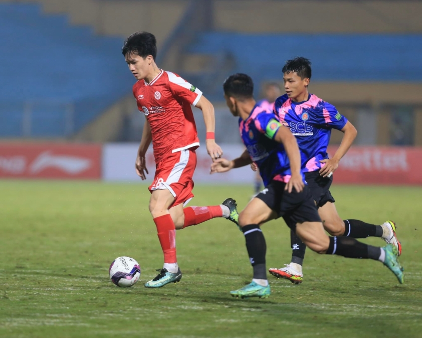 Hoàng Đức và các đồng đội sẽ làm khách trên sân Lạch Tray của CLB Hải Phòng. (Ảnh: Viettel FC)