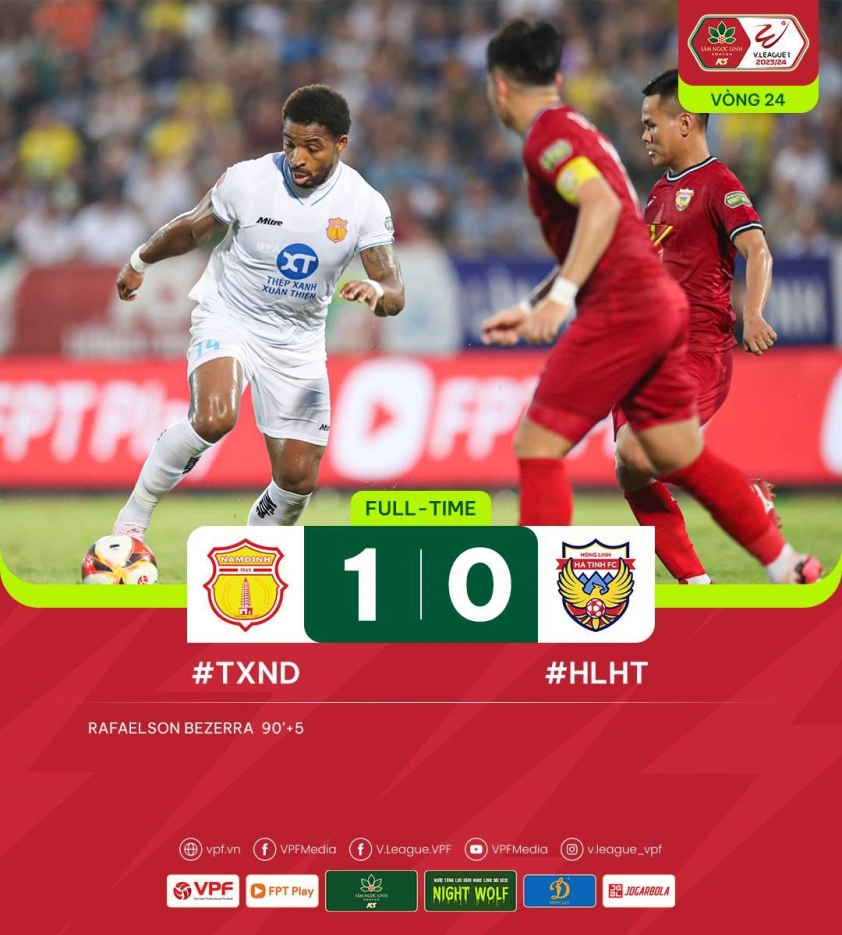 Rafaelson hóa 'người hùng', Nam Định tiến sát chức vô địch V-League 484505