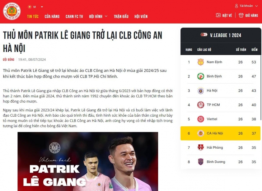 Patrik Lê Giang lập tức phản ứng về thông tin trở lại CLB CAHN 494988
