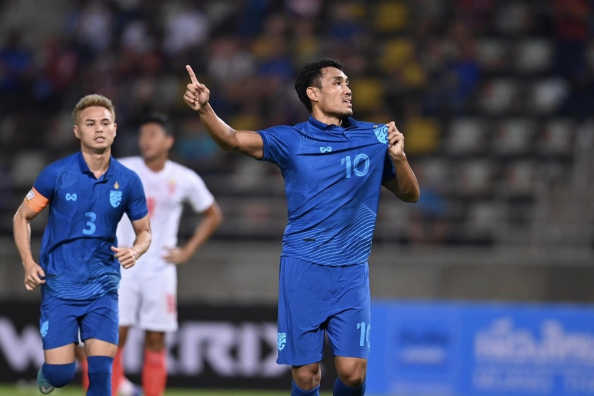 ĐT Thái Lan có được chiến thắng 6-0 trước ĐT Myanmar
