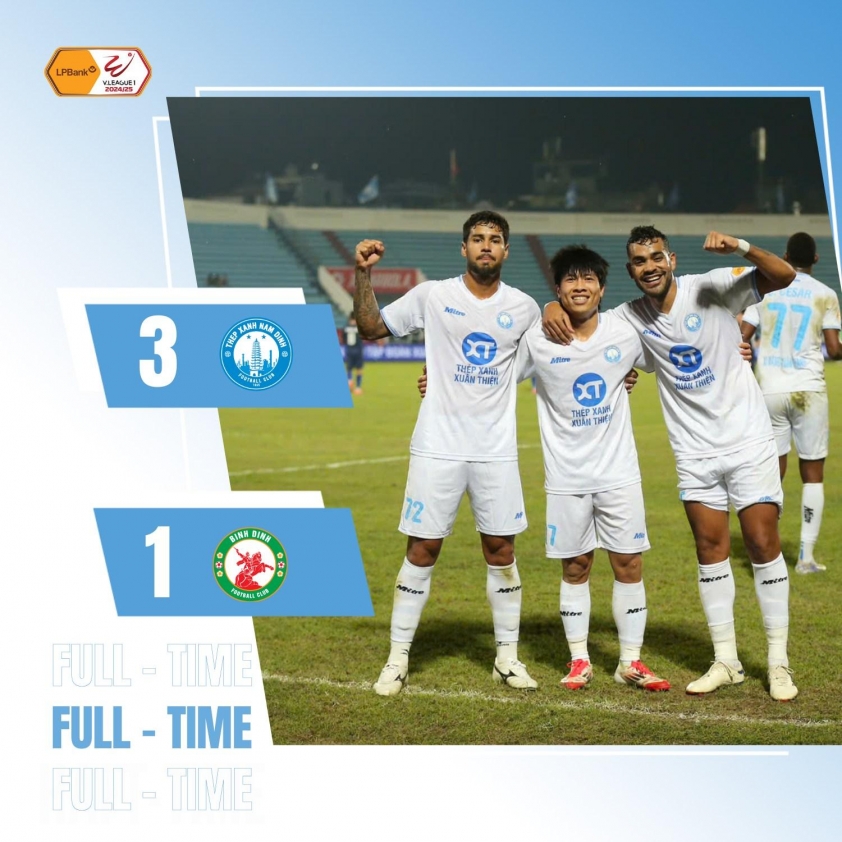 Nhà vô địch AFF Cup toả sáng, Nam Định vươn lên dẫn đầu V-League 597133