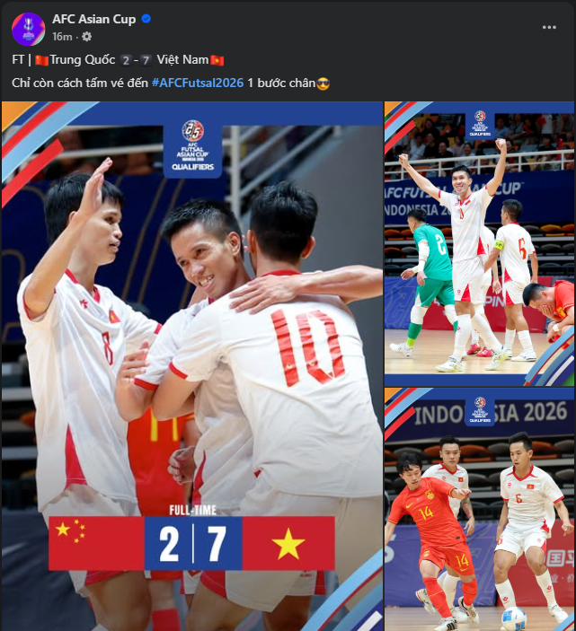 AFC phản ứng về chiến thắng đậm 7-2 của tuyển Việt Nam 709212