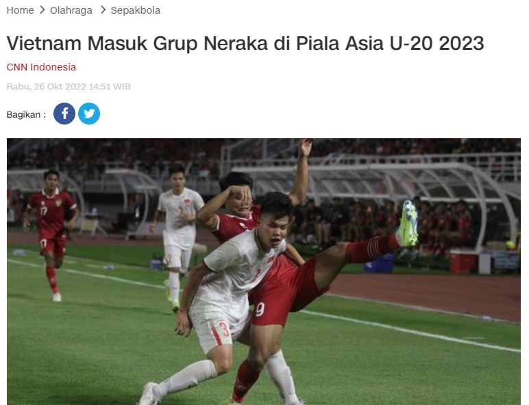 Truyền thông Indonesia 'quan ngại sâu sắc' về bảng đấu của U20 Việt Nam tại giải châu Á 208972